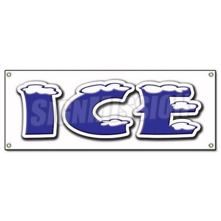 SIGNMISSION ICE BANNER SIGN cold store machine sign chest bag iced crystal clear picnic B-ICE